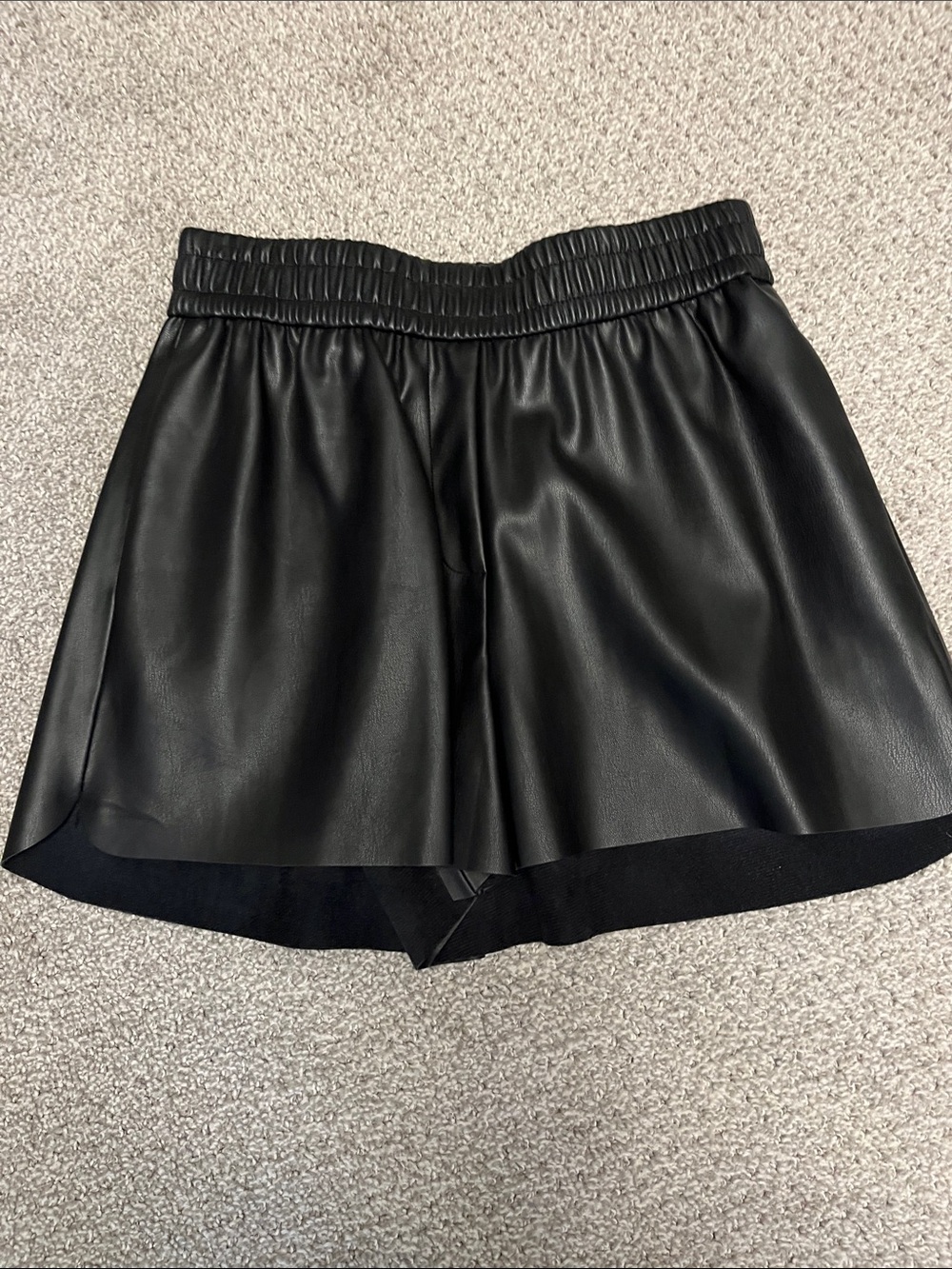 Zara Black Faux Leather Shorts